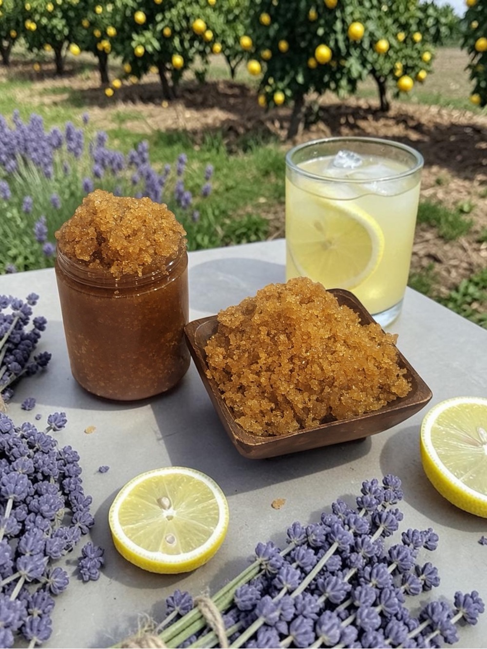 Lemons & Lavender Sugar Scrub Luxury Exfoliation & Oil Orchid & Vine